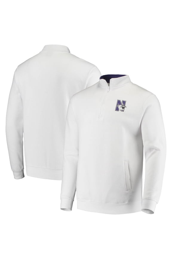 Men's Colosseum White Northwestern Wildcats Tortugas Logo Quarter-Zip Jacket