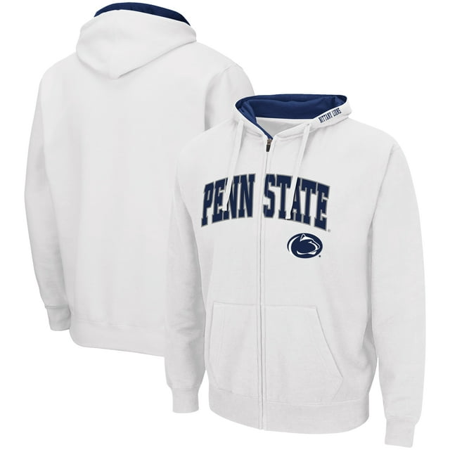 Men's Colosseum White Penn State Nittany Lions Arch & Logo 3.0 Full-Zip Hoodie