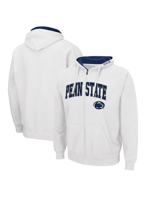 Men's Colosseum White Penn State Nittany Lions Arch & Logo 3.0 Full-Zip Hoodie