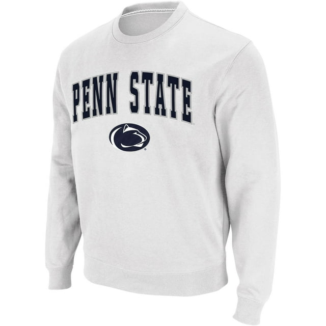 Men's Colosseum White Penn State Nittany Lions Arch & Logo Crew Neck Sweatshirt