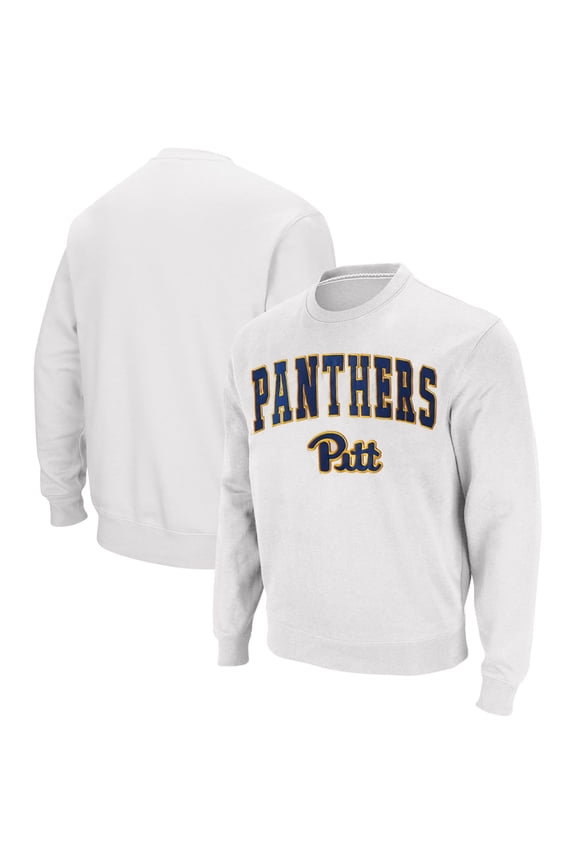 Men's Colosseum White Pitt Panthers Arch & Logo Sweatshirt