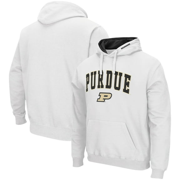 Men's Colosseum White Purdue Boilermakers Arch & Logo 3.0 Pullover Hoodie