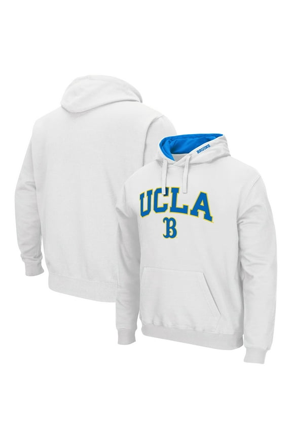 Men's Colosseum White UCLA Bruins Arch & Logo 3.0 Pullover Hoodie