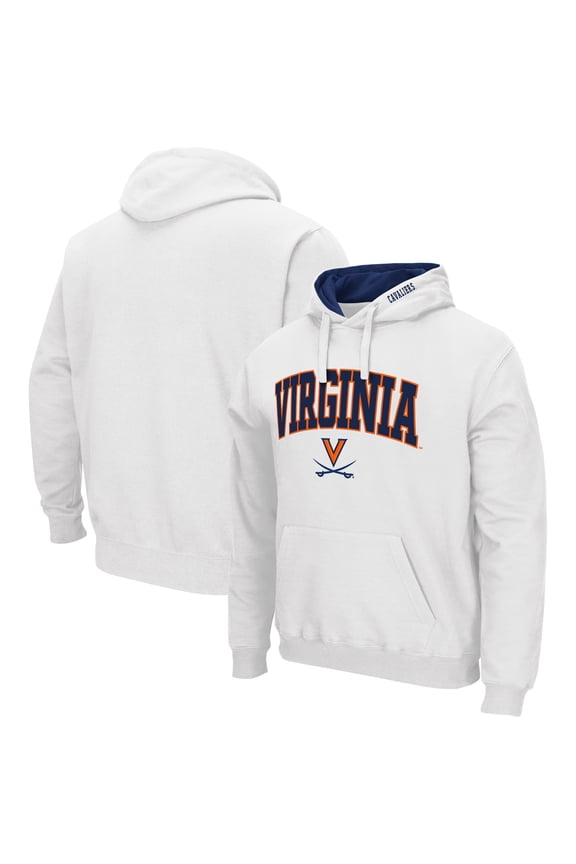 Men's Colosseum White Virginia Cavaliers Arch & Logo 3.0 Pullover Hoodie