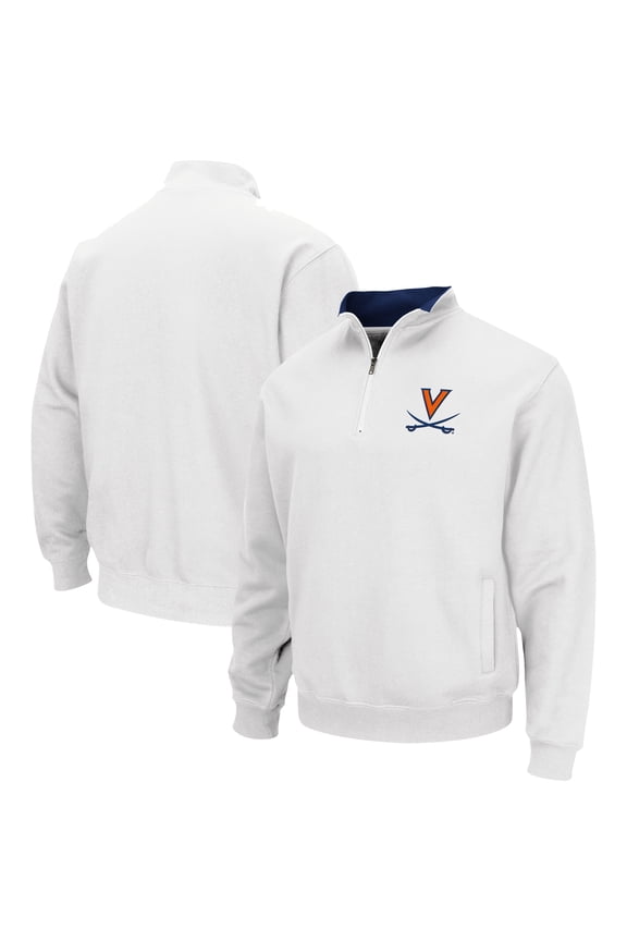 Men's Colosseum White Virginia Cavaliers Tortugas Team Logo Quarter-Zip Jacket