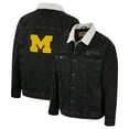 thumbnail image 1 of Men's Colosseum x Wrangler Charcoal Michigan Wolverines Western Button-Up Denim Jacket, 1 of 3