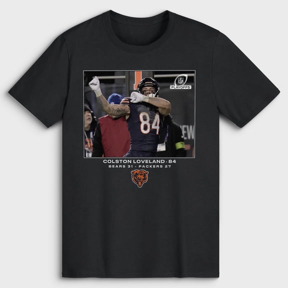 Men's Colston Loveland Black Chicago Bears NFL Flash Features Wild Card Big & Tall T-Shirt