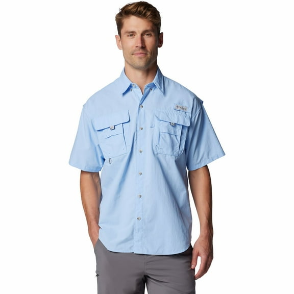 Men's Columbia Bahama™ II Short Sleeve Button-Down Shirt Color: Sail1 Size: L