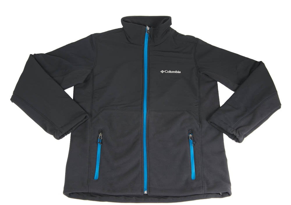 Men's Columbia Outdoor Windproof Black with Blue Zipper Jacket