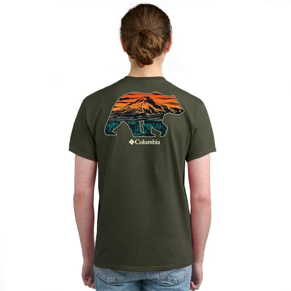 Men's Columbia Short Sleeve Graphic Tee Color: Green Bear Size: XL