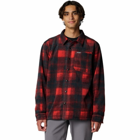 Men's Columbia Steens Mountainâ„¢ Plaid Shirt Jacket Color: Sail Red Omblur Size: XXL