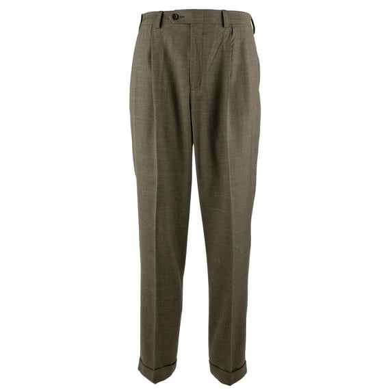 Men's Comfort Flex Pleated Dress Pants-LB-31Wx32L