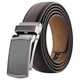 thumbnail image 1 of Men's Comfort Genuine Leather Ratchet Dress Belt 1 1/8" Wide with Automatic Click Buckle Suit Pant Size 28"-44", 1 of 15