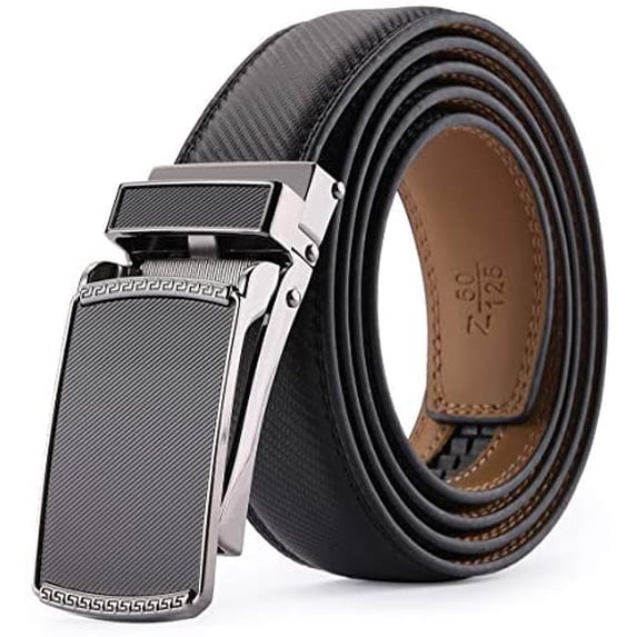 Men's Comfort Genuine Leather Ratchet Dress Belt 1 1/8" Wide with Automatic Click Buckle Suit Pant Size 28"-44"