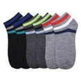 thumbnail image 1 of Men's Comfort Low Cut Socks, Spandex Socks, Stripes Pattern, 4-6, 6-Pack, 1 of 1