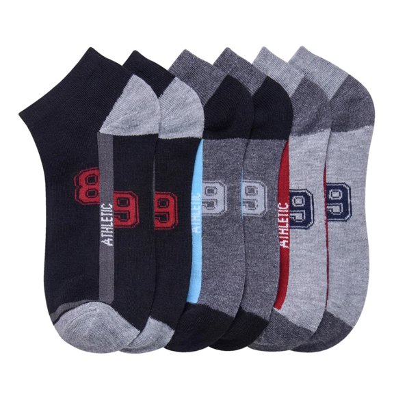 Men's Comfort Low Cut Spandex Socks, Pattern Socks, 6-8, 6-Pack