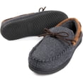 thumbnail image 1 of Men's Comfort Moccasin Slippers Memory Foam House Shoes with Anti-Skid Rubber Sole, Size 12 US Men, Dark Gray, 1 of 6