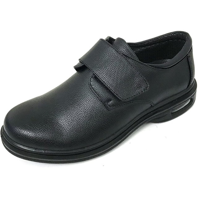 Men's Comfort Shoes Hook and Loop Air Cushion Slip Resistant Walking Restaurant Work Shoes