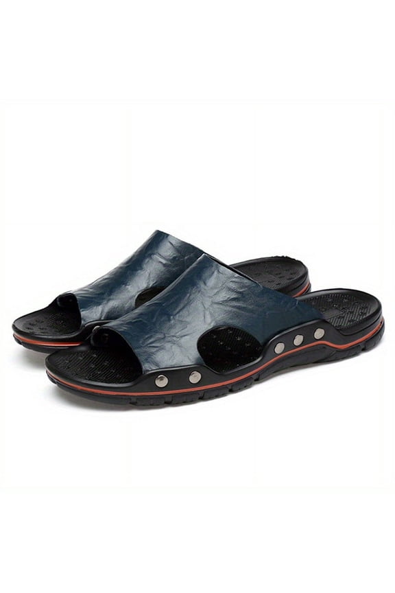 Men's Comfort Slide Sandals Soft Cushion Sole Non-Slip Casual Outdoor Slippers for Beach Walking Travel Indoor Outdoor Summer Wear
