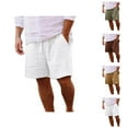 thumbnail image 1 of Men's Shorts Drawstring Waist Solid Color Design, Casual Cotton Shorts for Men, Summer Elastic Waist 5 Inch Inseam Shorts, Lightweight Gym or Lounge Shorts S-XXL, Black, 1 of 6