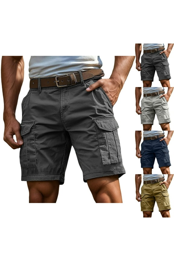 Men's Comfort Stretch Dry Flight Active Short Summer Casual Classic Solid Lightweight Drawstring Waisted Corduroy Shorts Trendy Casual Bermuda (Dark Gray, XL)