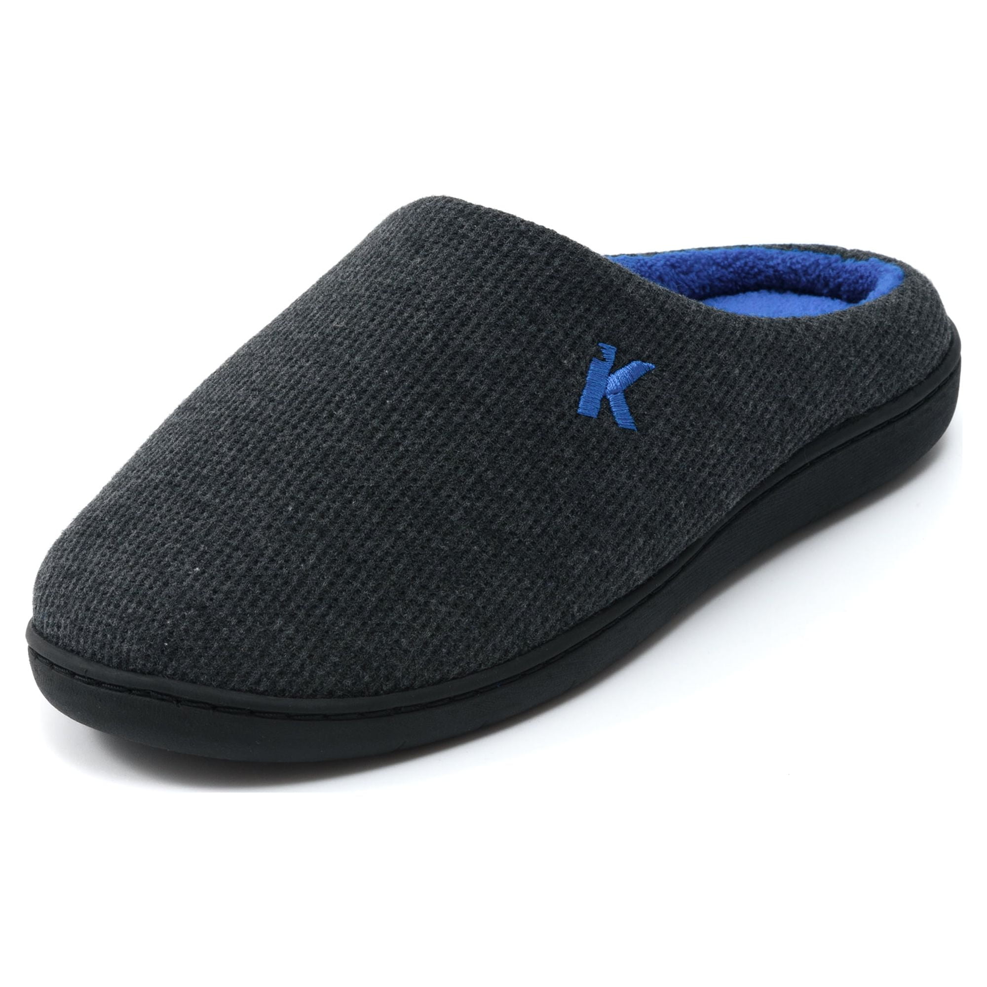 men-s-comfort-two-tone-memory-foam-mule-slippers-plush-lined-house