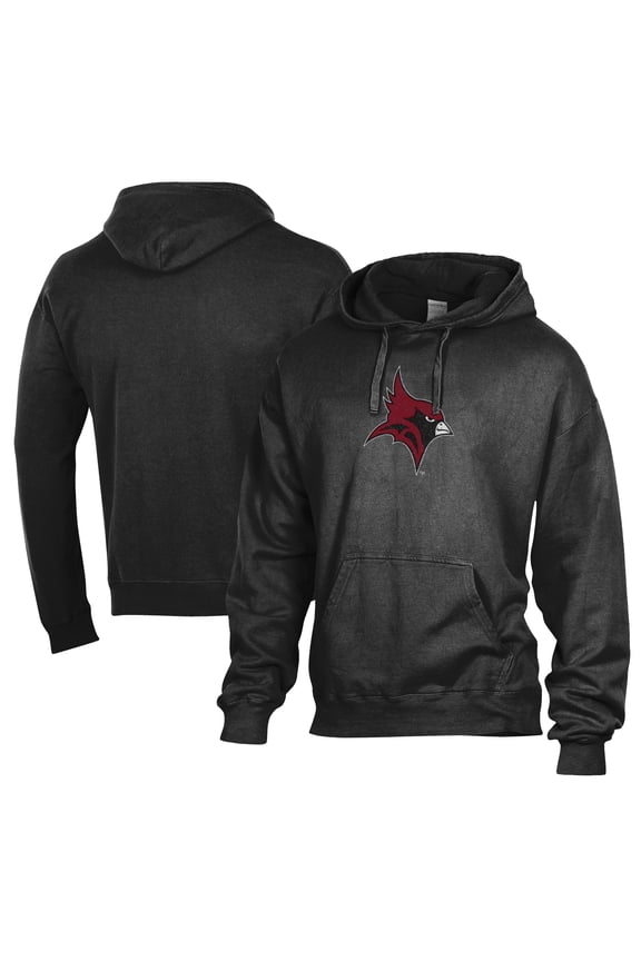 Men's Comfort Wash  Black St. John Fisher Cardinals Lightweight Fleece Pullover Hoodie