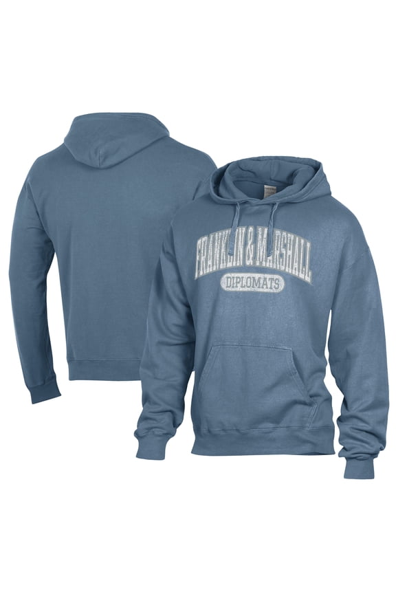 Men's Comfort Wash Blue Franklin & Marshall Diplomats Lightweight Fleece Pullover Hoodie