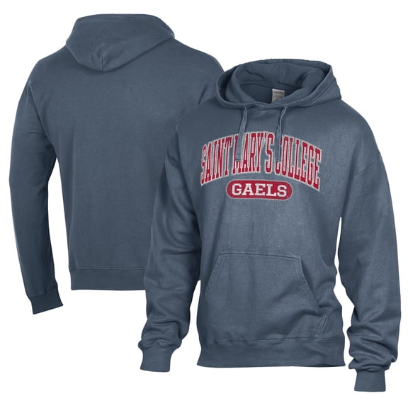 Men's Comfort Wash Blue Saint Mary's Gaels Lightweight Fleece Pullover Hoodie