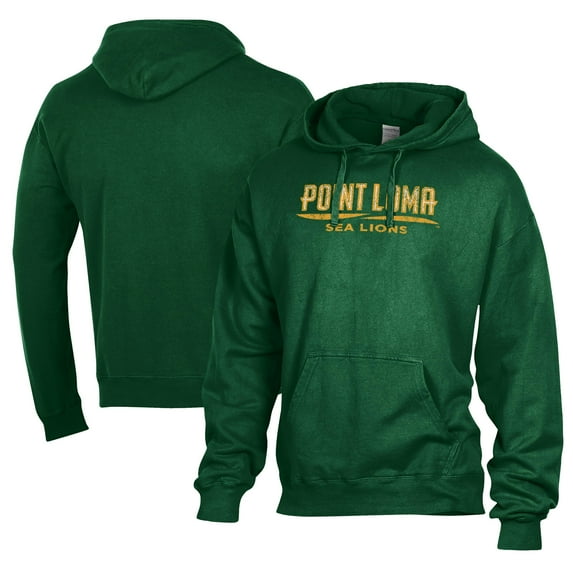 Men's Comfort Wash Forest Green Point Loma Sea Lions Lightweight Fleece Pullover Hoodie