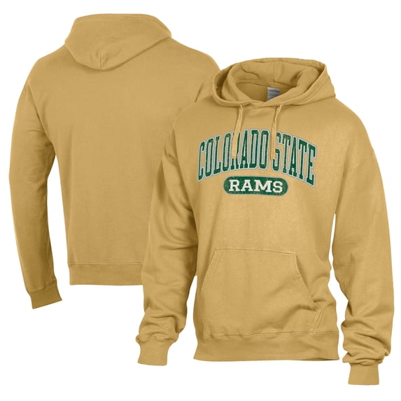 Men's Comfort Wash Gold Colorado State Rams Lightweight Fleece Pullover Hoodie