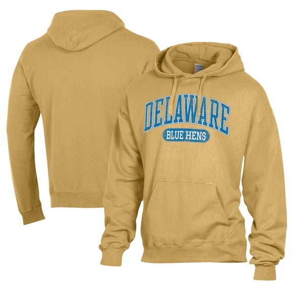 Men's Comfort Wash Gold Delaware Fightin' Blue Hens Lightweight Fleece Pullover Hoodie