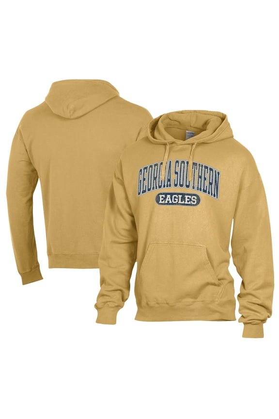 Men's Comfort Wash Gold Georgia Southern Eagles Lightweight Fleece Pullover Hoodie