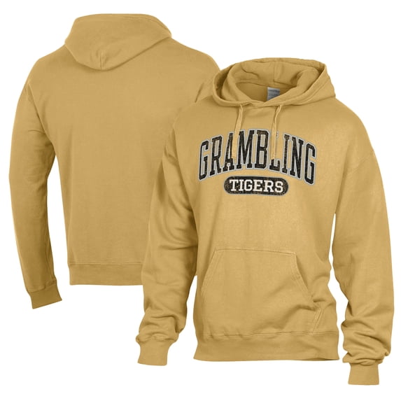 Men's Comfort Wash Gold Grambling Tigers Lightweight Fleece Pullover Hoodie