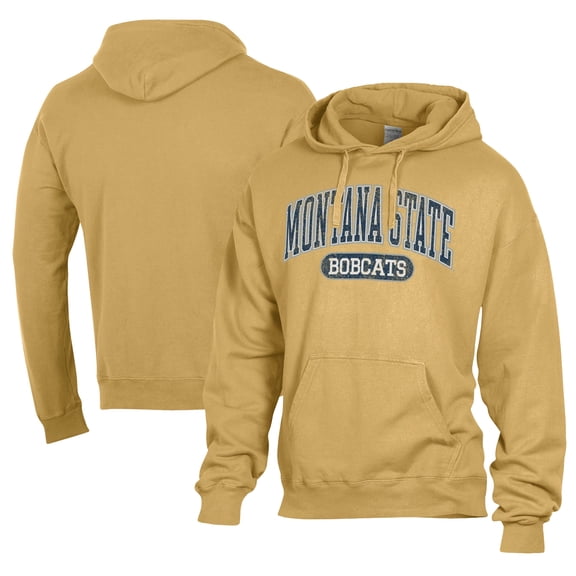 Men's Comfort Wash Gold Montana State Bobcats Lightweight Fleece Pullover Hoodie