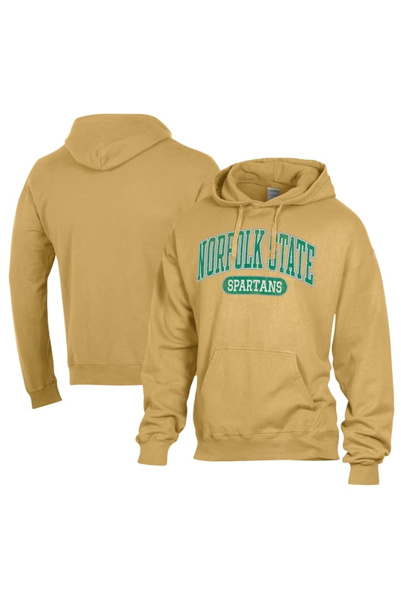 Men's Comfort Wash Gold Norfolk State Spartans Lightweight Fleece Pullover Hoodie