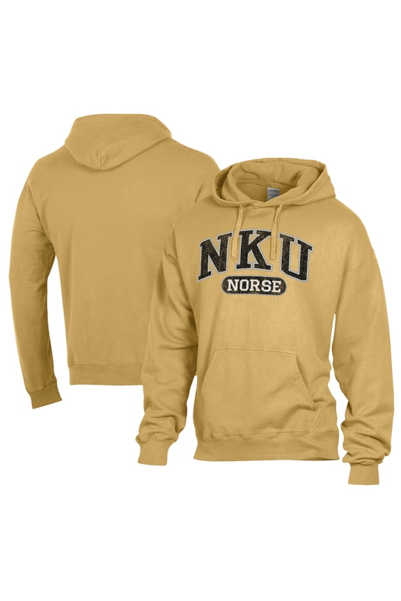 Men's Comfort Wash Gold Northern Kentucky University Norse Lightweight Fleece Pullover Hoodie