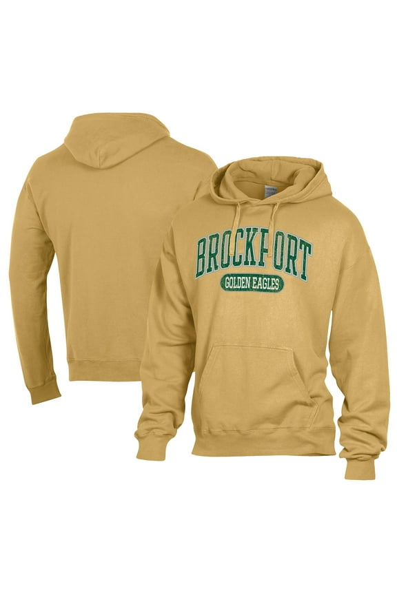 Men's Comfort Wash Gold SUNY Brockport Golden Eagles Lightweight Fleece Pullover Hoodie