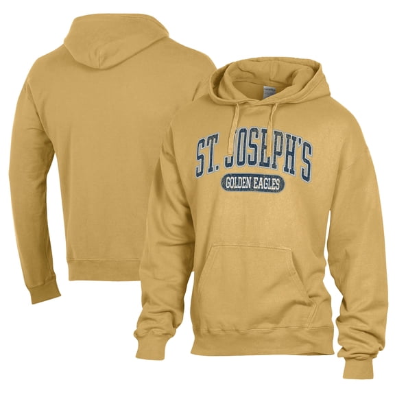 Men's Comfort Wash  Gold St. Joseph's College Golden Eagles Lightweight Fleece Pullover Hoodie