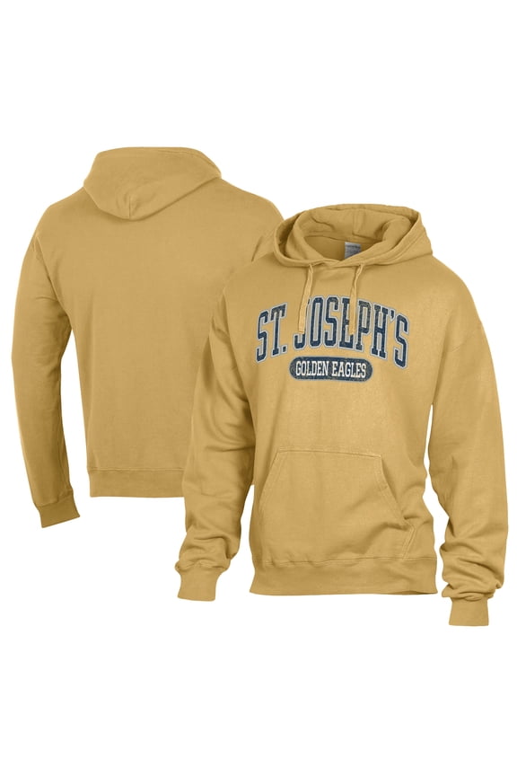 Men's Comfort Wash Gold St. Joseph's College Golden Eagles Lightweight Fleece Pullover Hoodie