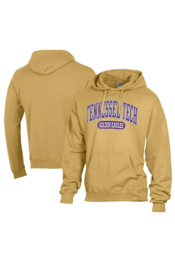 Men's Comfort Wash  Gold Tennessee Tech Golden Eagles Lightweight Fleece Pullover Hoodie