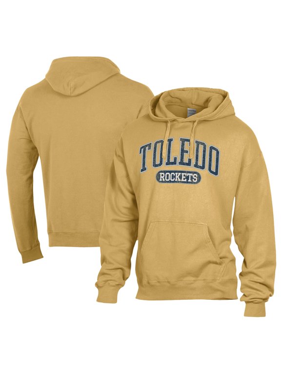 Men's Comfort Wash Gold Toledo Rockets Lightweight Fleece Pullover Hoodie