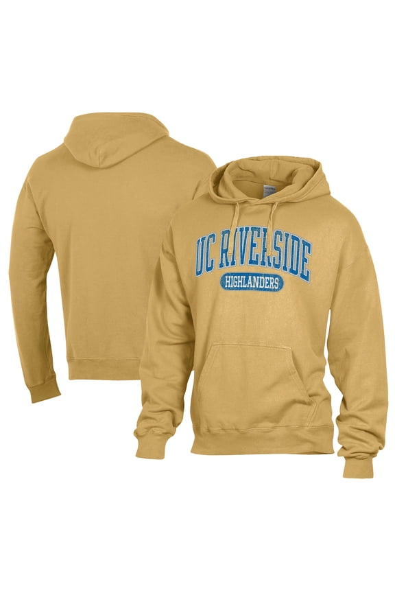 Men's Comfort Wash Gold UC Riverside Highlanders Lightweight Fleece Pullover Hoodie