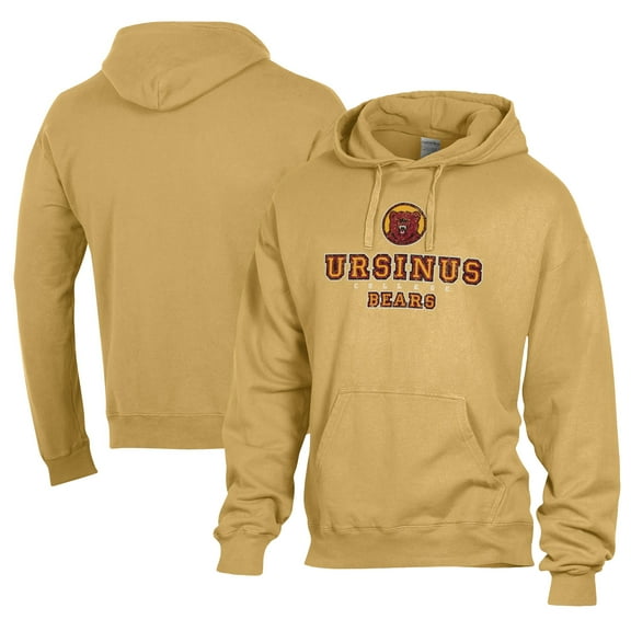 Men's Comfort Wash  Gold Ursinus Bears Lightweight Fleece Pullover Hoodie