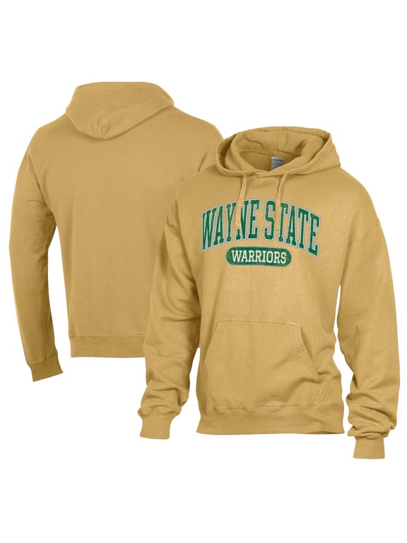 Men's Comfort Wash Gold Wayne State Warriors Lightweight Fleece Pullover Hoodie
