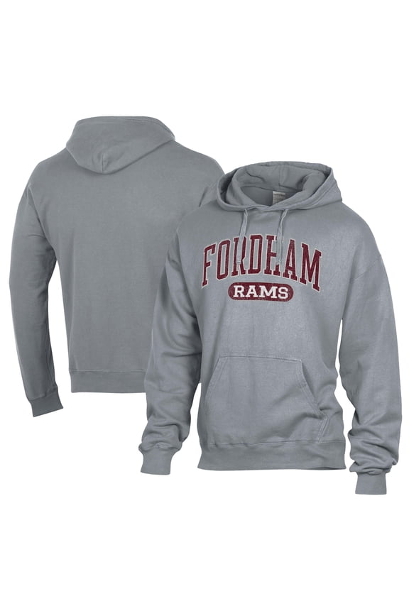 Men's Comfort Wash  Gray Fordham Rams Lightweight Fleece Pullover Hoodie