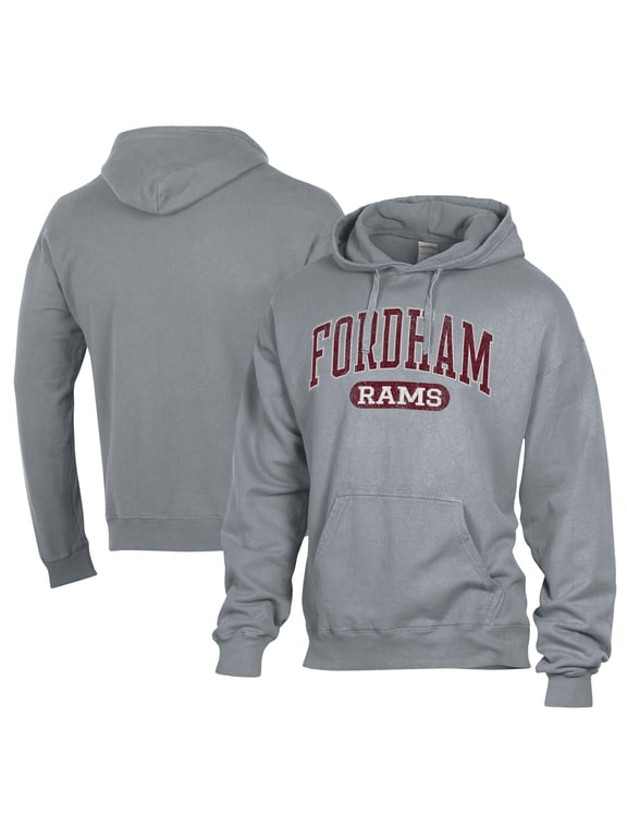 Men's Comfort Wash Gray Fordham Rams Lightweight Fleece Pullover Hoodie