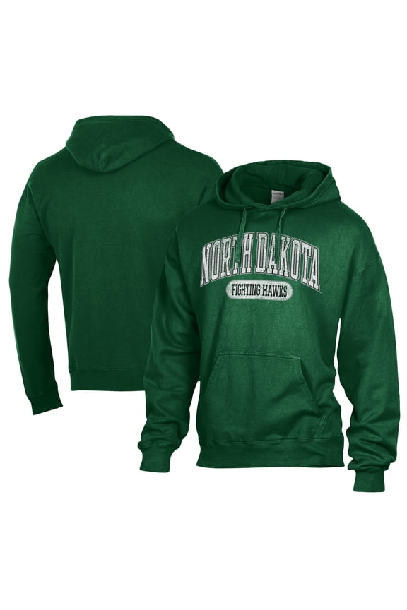 Men's Comfort Wash Kelly Green North Dakota Lightweight Fleece Pullover Hoodie