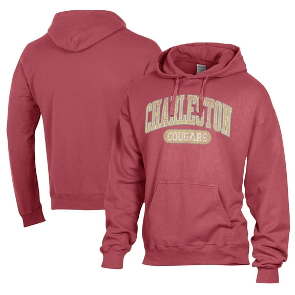 Men's Comfort Wash Maroon Charleston Cougars Lightweight Fleece Pullover Hoodie