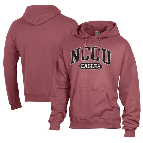 Men's Comfort Wash  Maroon North Carolina Central Eagles Lightweight Fleece Pullover Hoodie